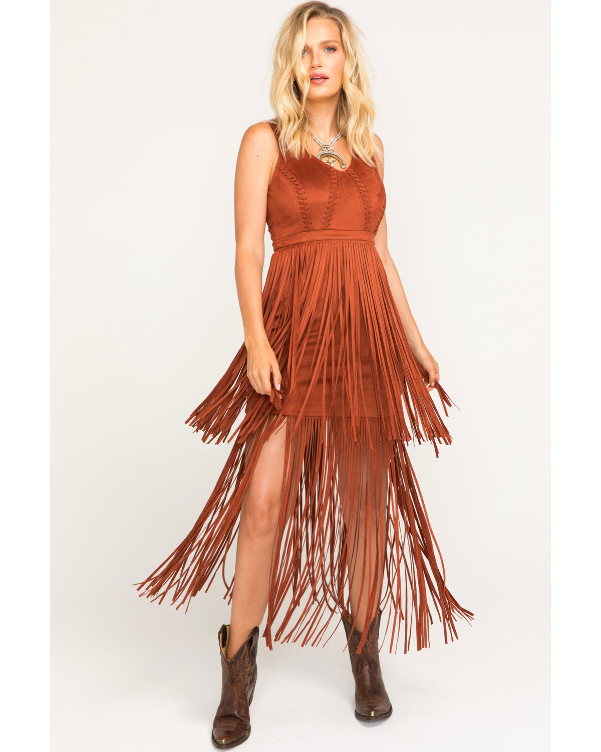 Burnt Orange Bridesmaid Dresses with Cowboy Boots